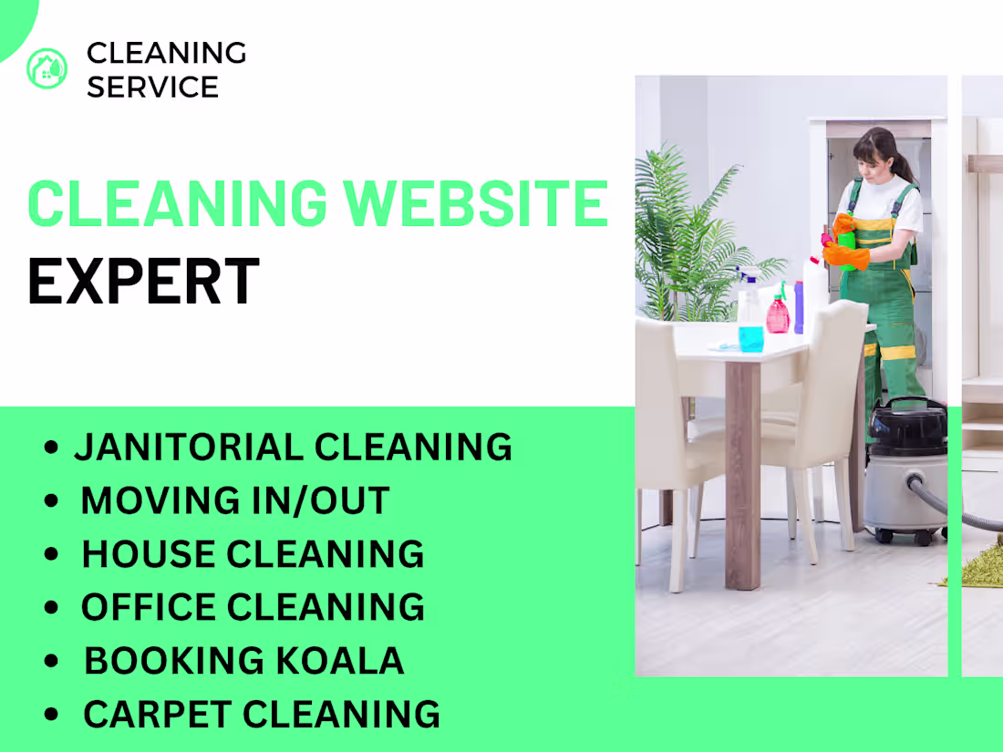 Cover image for Design cleaning website, house, office cleaning website expert