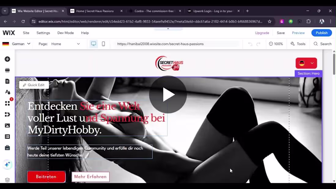 Cover image for Bold Wix Landing Page Design for Secret Haus Passion