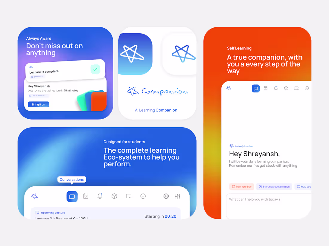 Cover image for Product UI exploration for a AI learning companion