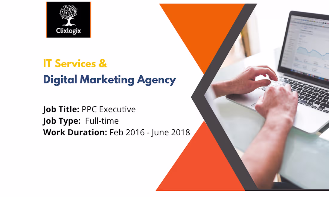 Cover image for ClixLogix Technologies - PPC Executive (Full Time)