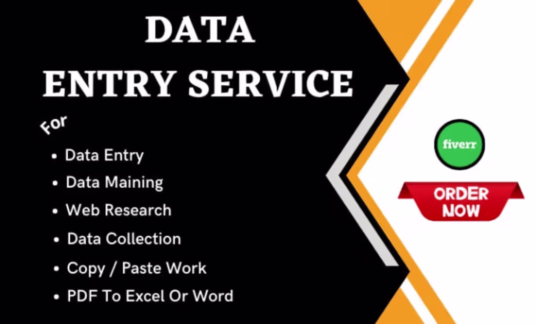Cover image for I will do data entry, excel, typing, web research and copy paste