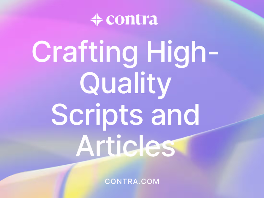 Cover image for Crafting High-Quality Scripts and Articles