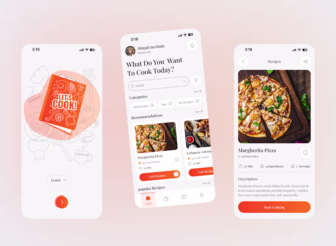 Cover image for Food Recipe App UI Design