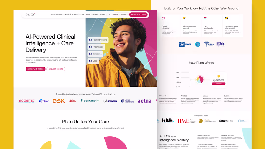 Cover image for Pluto Health web design