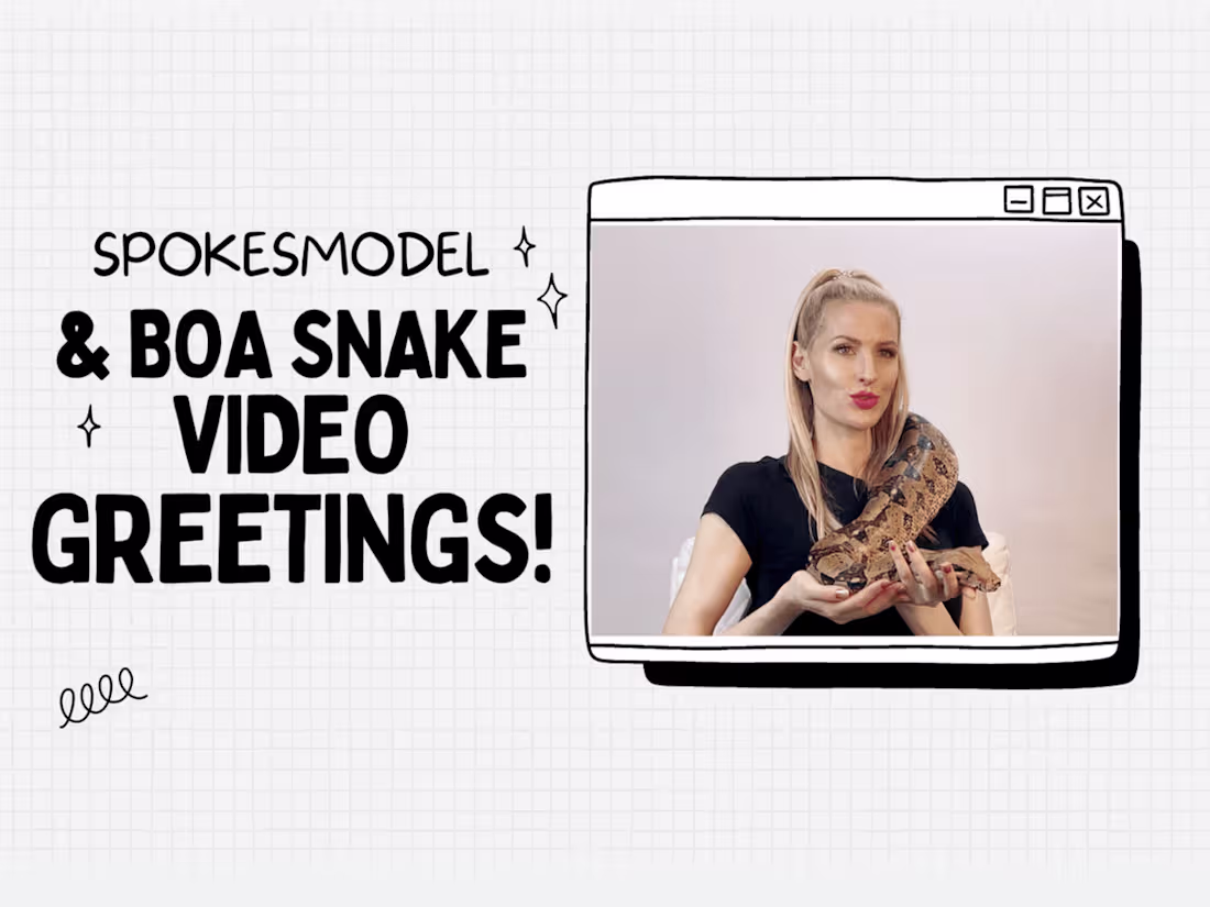 Cover image for Spokesmodel & Boa Snake Video Greetings!