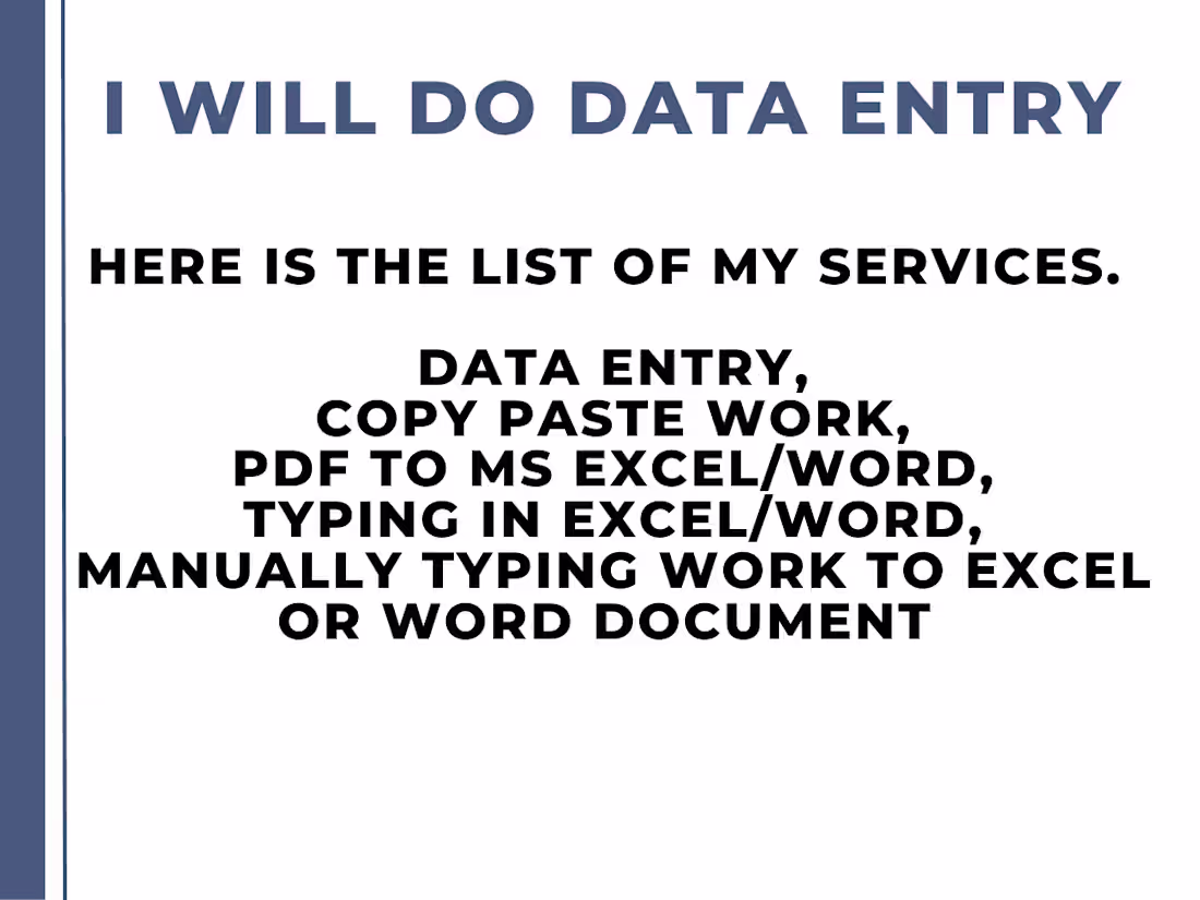 Cover image for i will give you a best data entry service 
