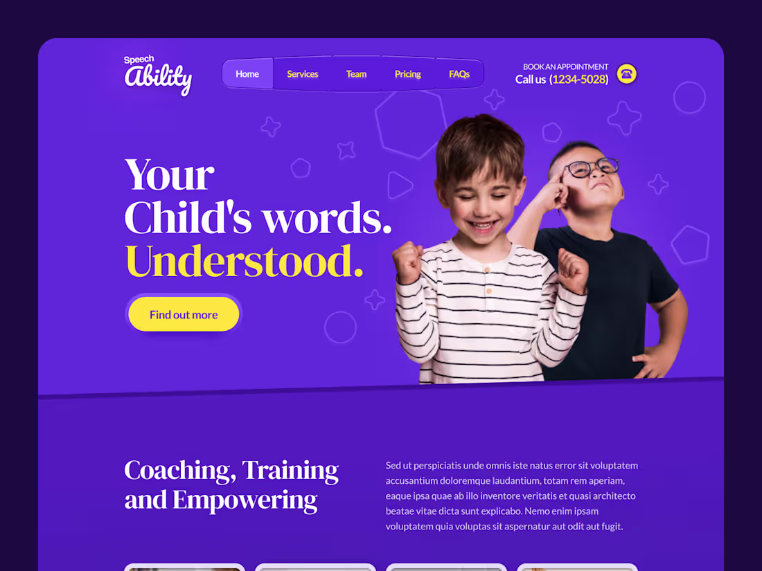 Cover image for Landing Page Design | Speech Ability