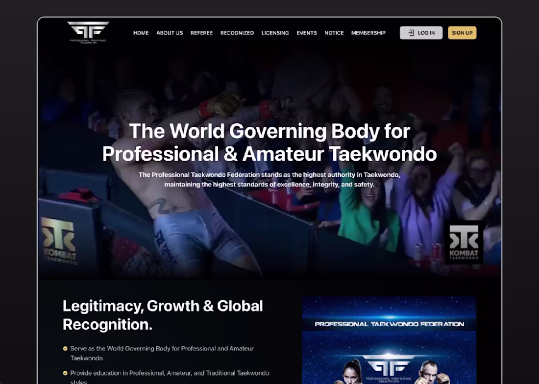 Cover image for Professional Taekwondo Federation