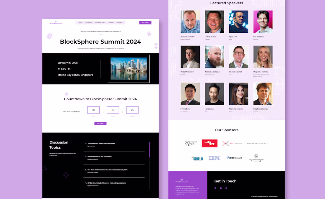 Cover image for Blockchain Conference Promotional Website