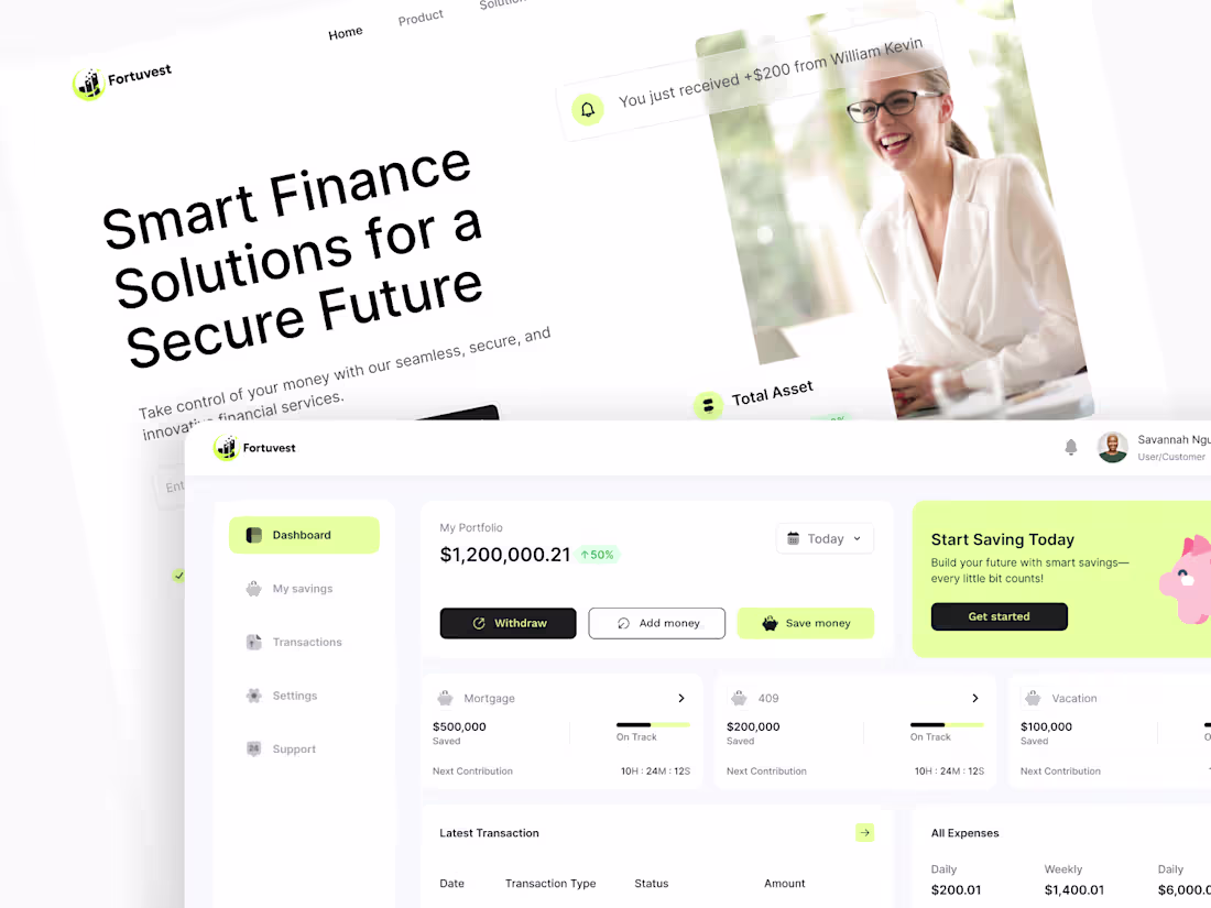 Cover image for Fortuvest Smart Finance Platform Website Design
