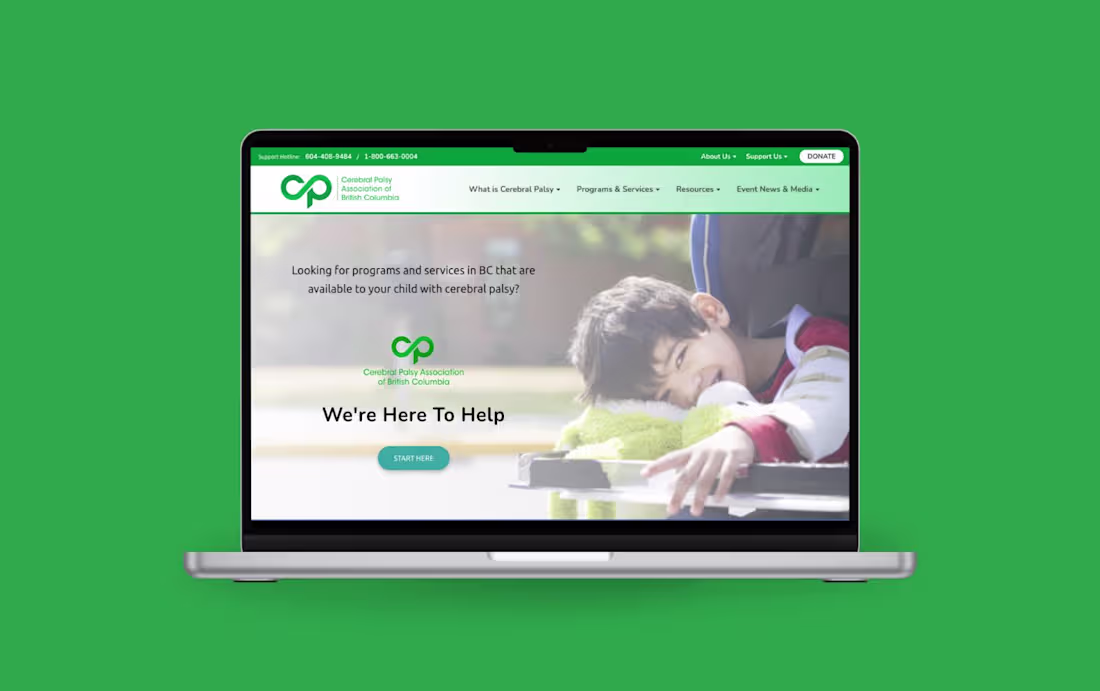 Cover image for Website design for cerebral palsy nonprofit