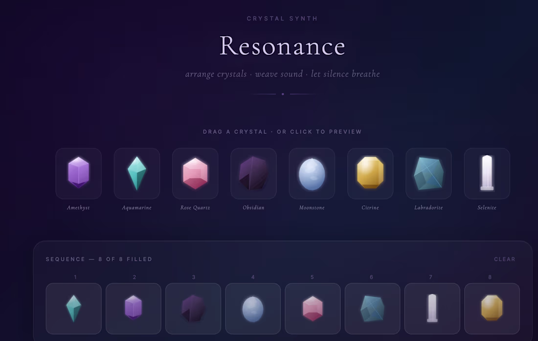 Cover image for built this crystal soundscape for