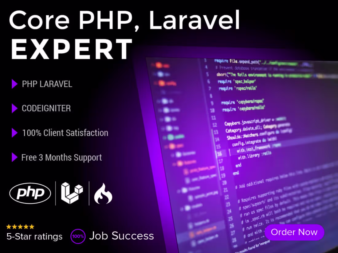 Cover image for You will get a PHP Expert, Laravel,  MySQL, LAMP,  Web Developer