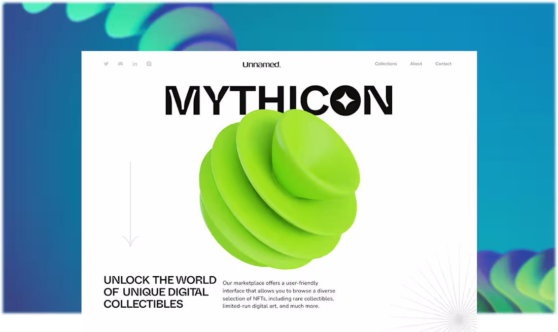 Cover image for NFT Minimalist Hero Section Design