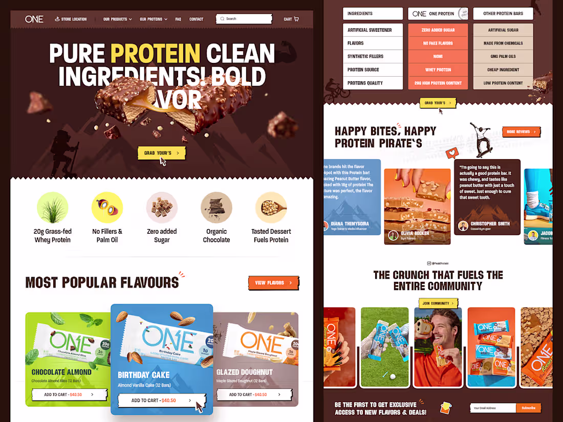 Cover image for ONE - Protein Bar Landing