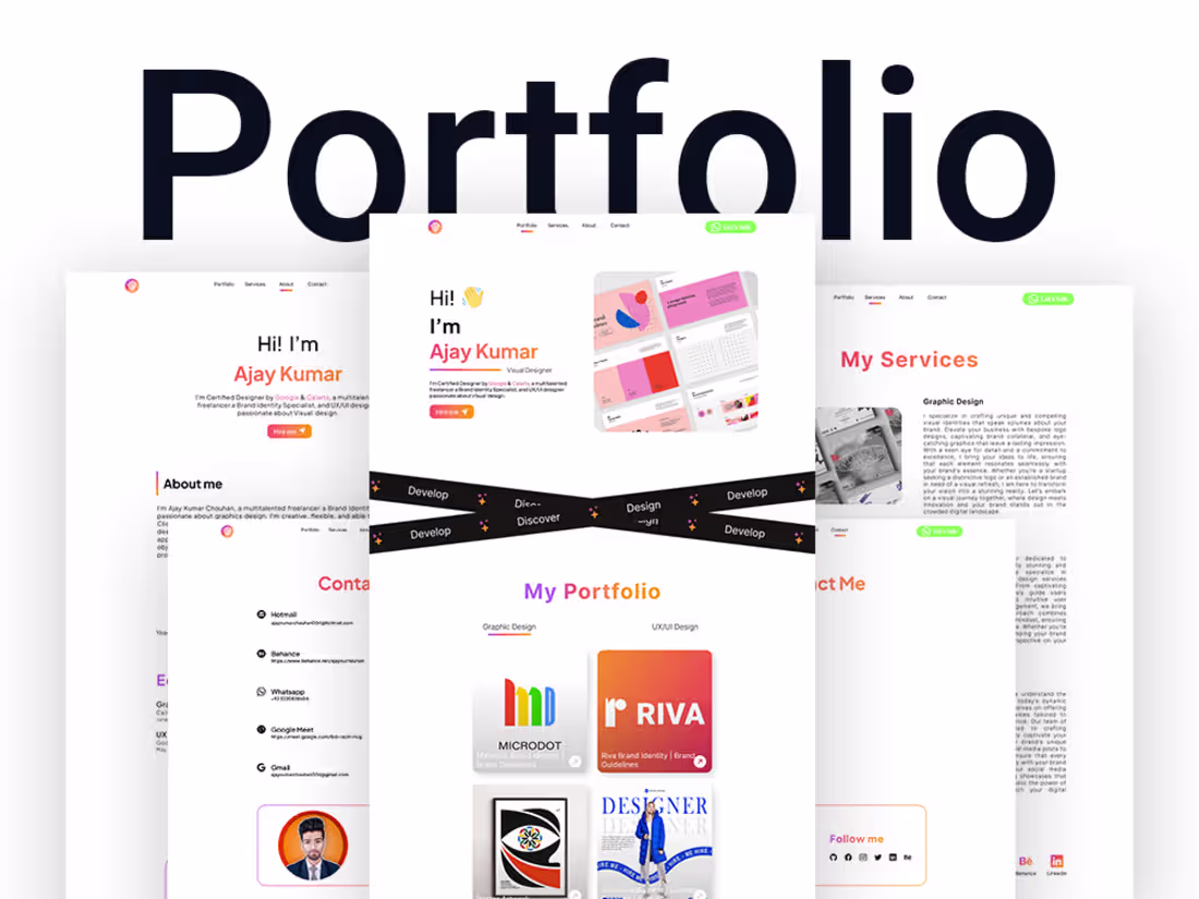 Cover image for Portfolio Website | UX/UI Design on Behance