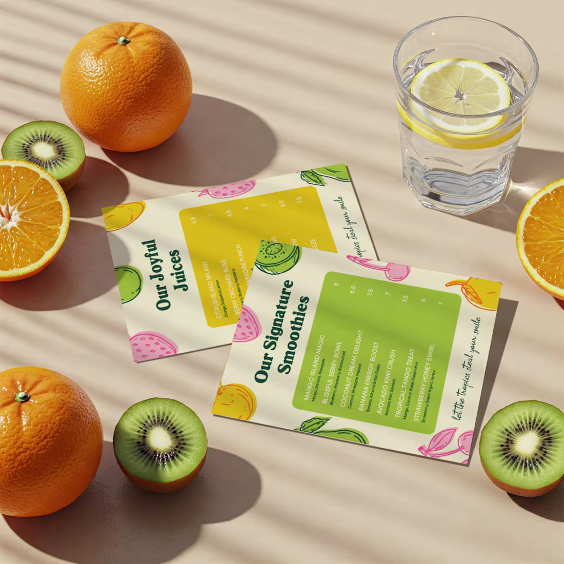 Cover image for Juicy joy is a playful juice bar that makes sipping smoothie...