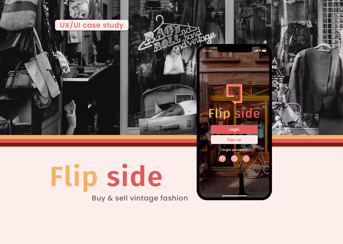 Cover image for Vintage clothing app. UX/UI case study.