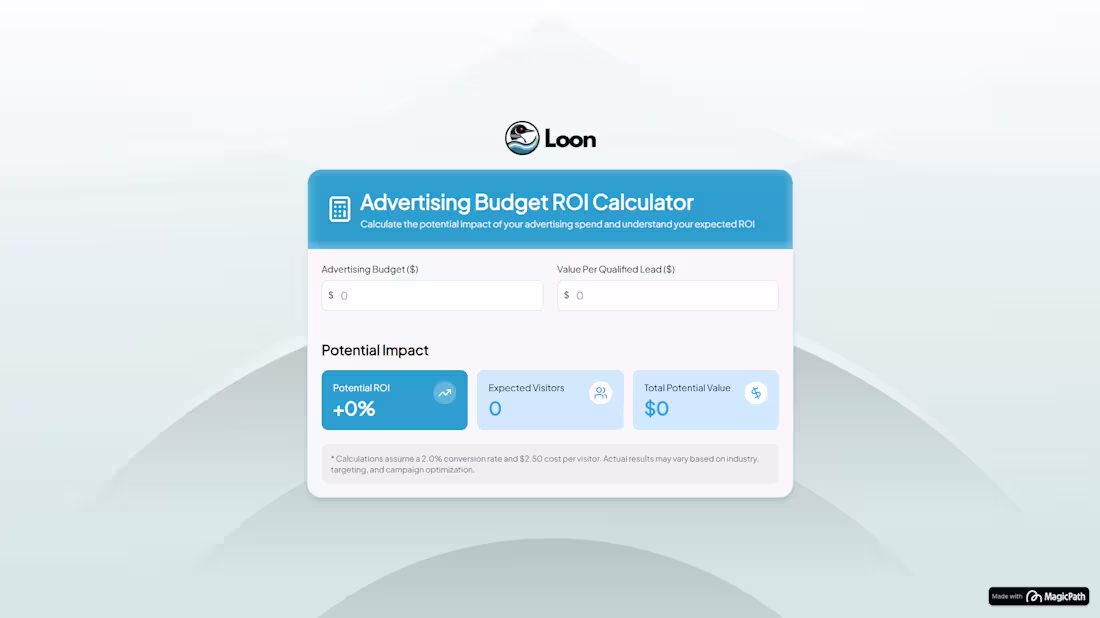 Cover image for My first project made with MagicPath. 🚀 It’s a simple Adver...