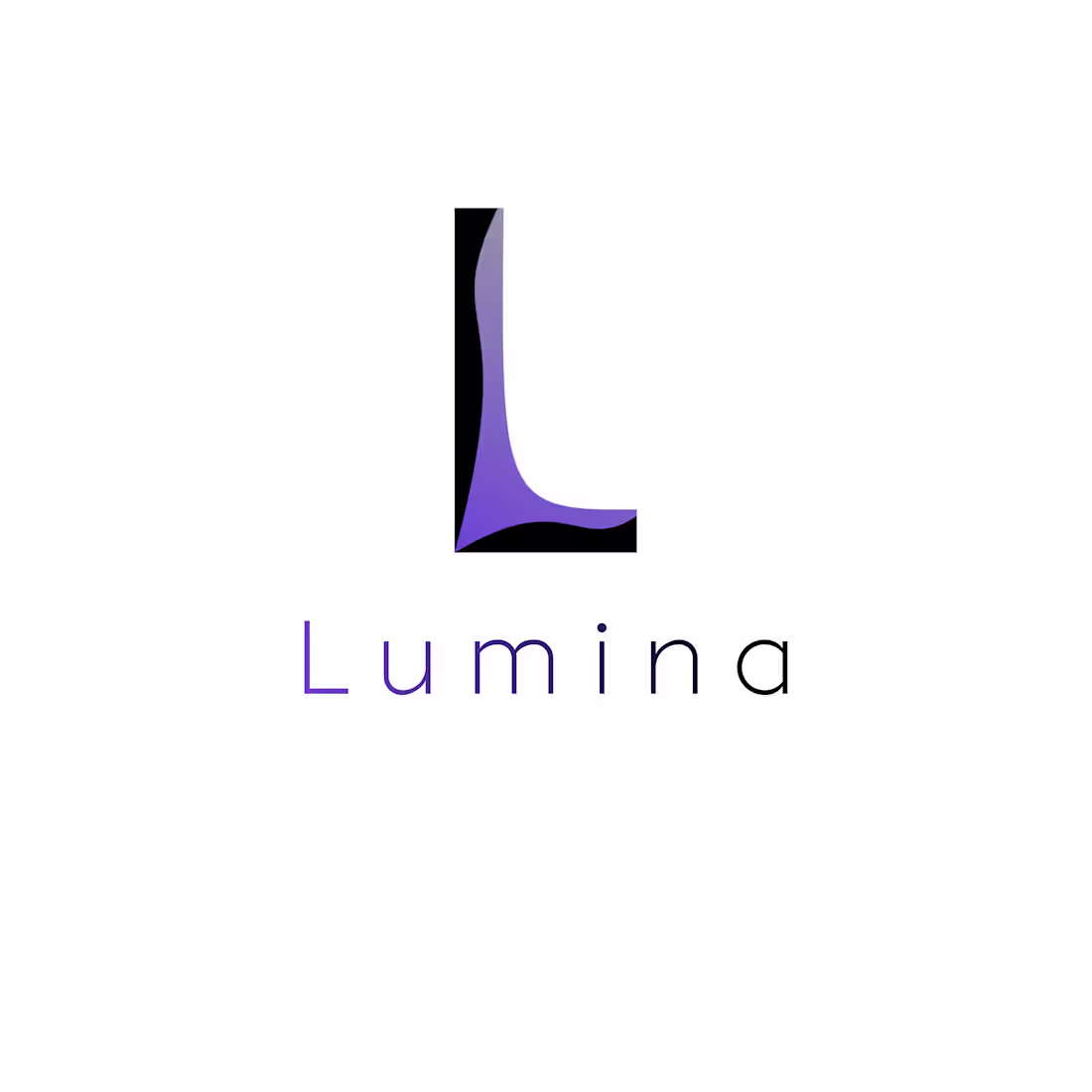 Cover image for Lumina! where the “L” lights up. Minimalist wordmark. Custom...
