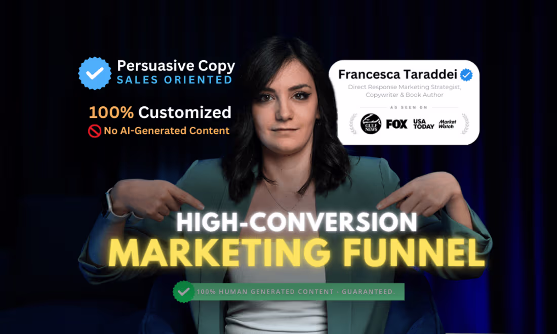 Cover image for Marketing Funnels Copywriting for Lead Generation & Sales