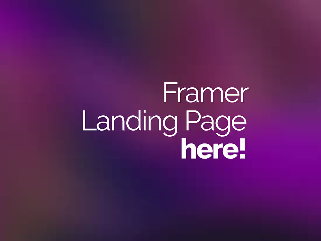 Cover image for Framer Landing Page – Beautiful, Fast, and Optimized