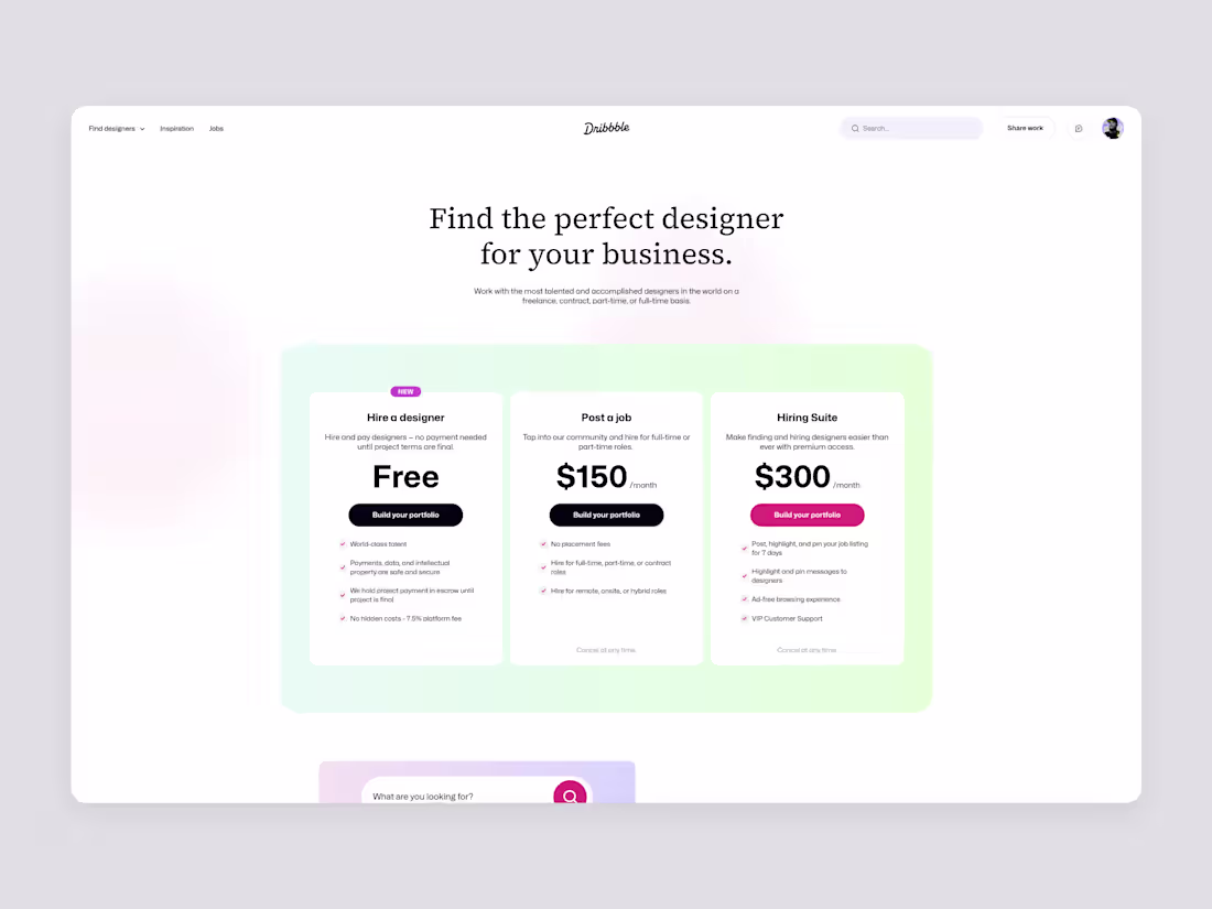 Cover image for Dribbble: Framer Development
