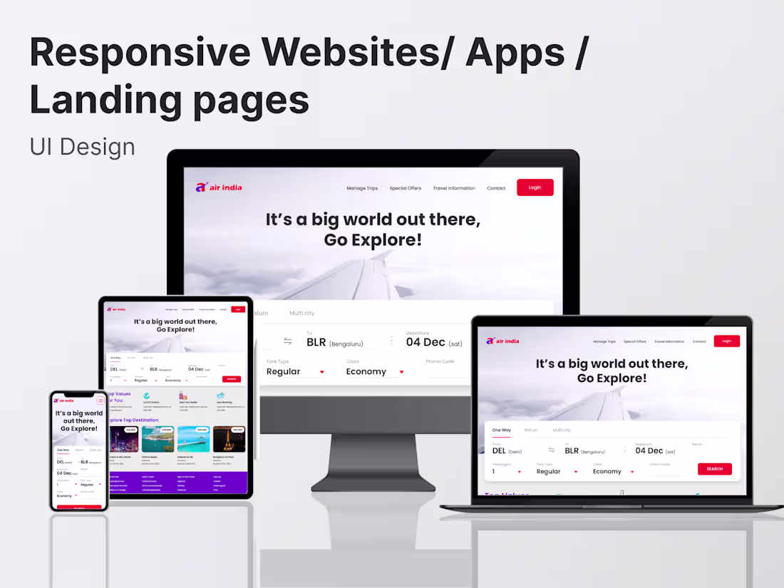 Cover image for UI Design - Responsive Website / App / Landing Pages