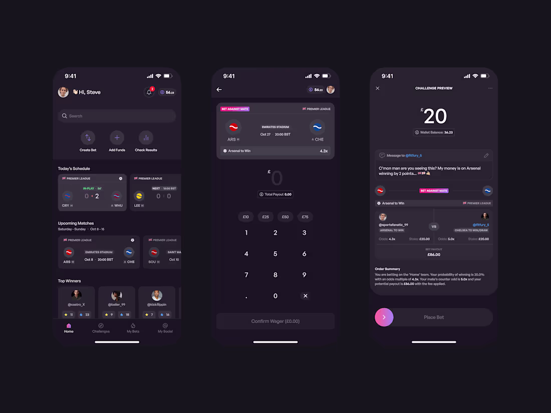 Cover image for Case Study: Designing the UX/UI for a sports betting mobile app