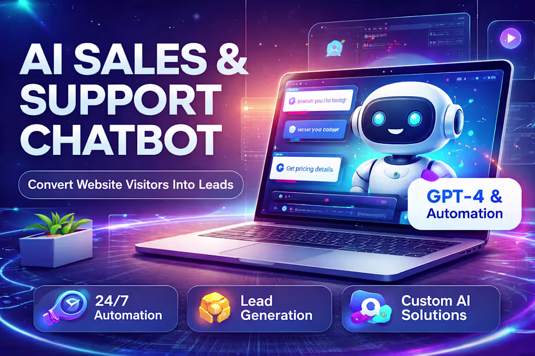 Cover image for AI Sales & Support Chatbot (GPT 4 + RAG)