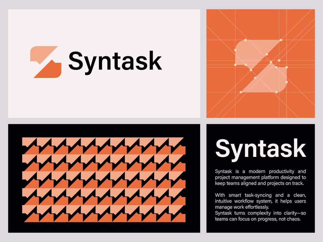 Cover image for Syntask Modern S + Checkmark Logo for Productivity SaaS Synt...