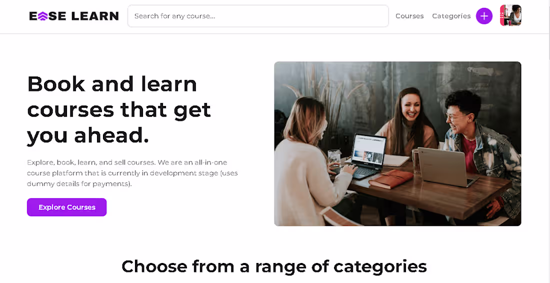 Cover image for Ease Learn - eLearning Platform