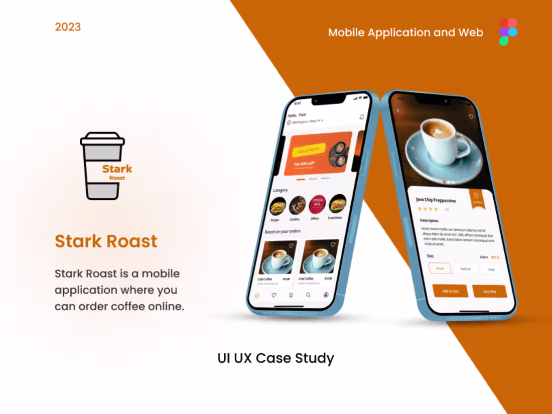 Cover image for Stark Roast | UI UX Case Study | IOS on Behance