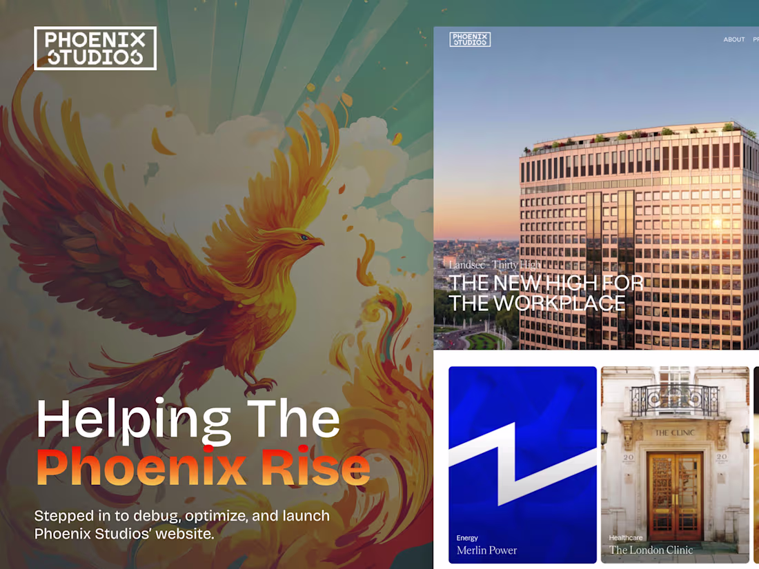 Cover image for Helping Phoenix Studios Rise • Website Optimizition