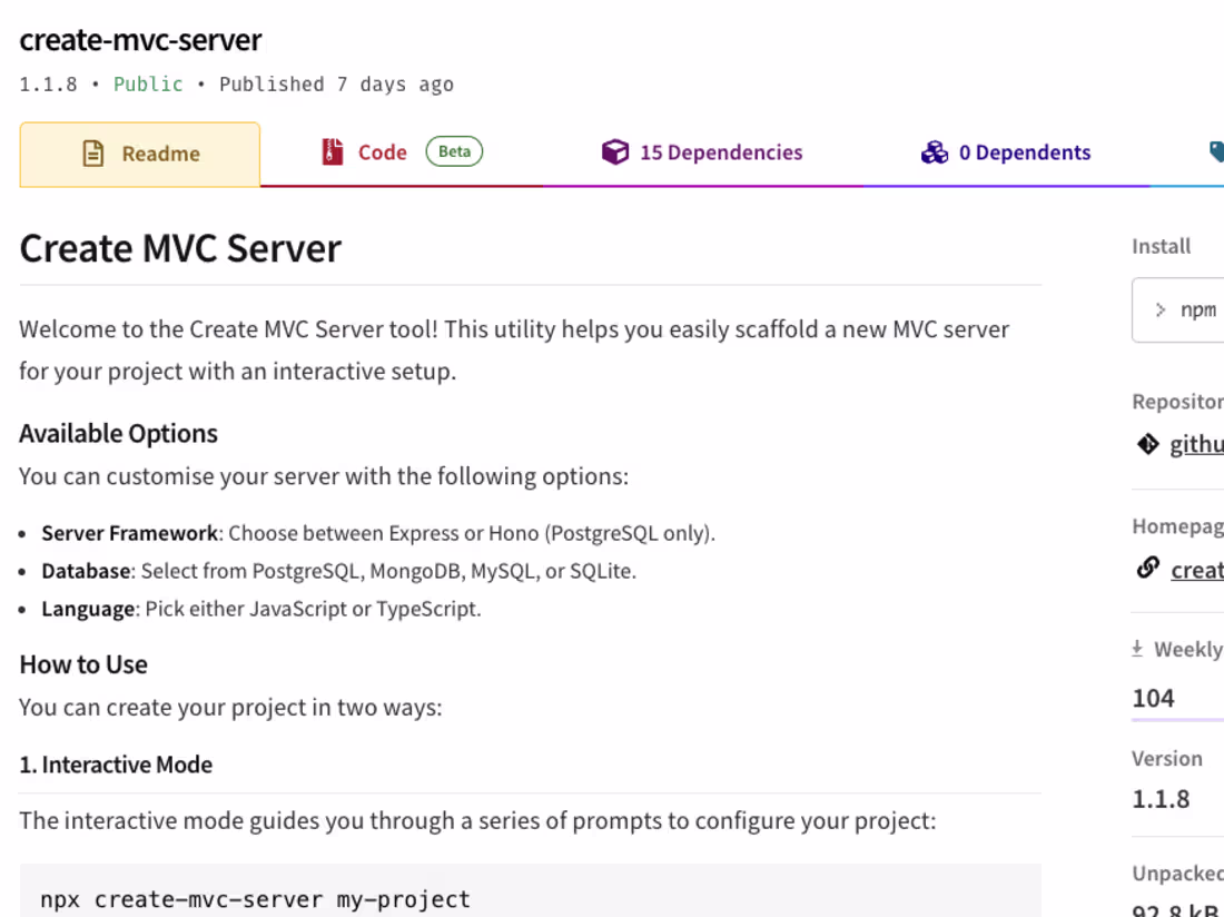 Cover image for MVC Server Scaffolding Tool Development