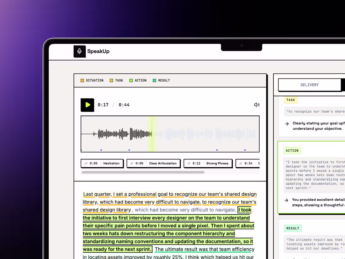 Cover image for SpeakUp: AI Interview Coach