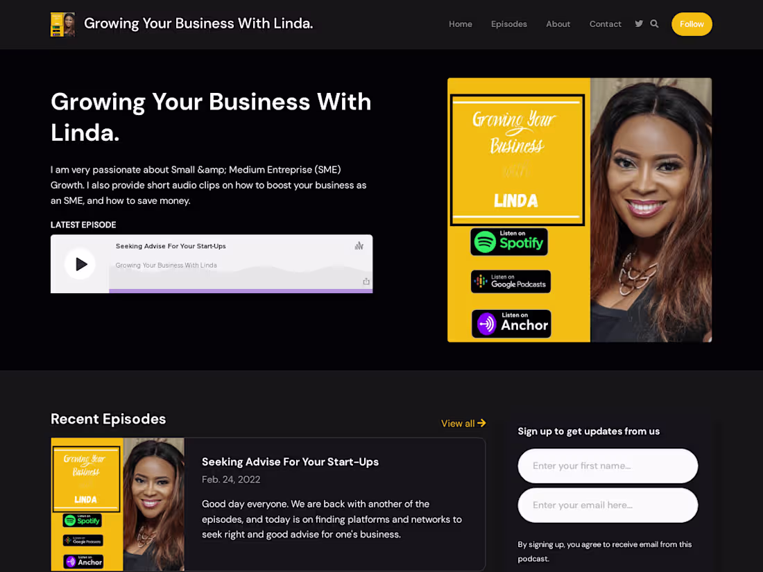 Cover image for Podcast website