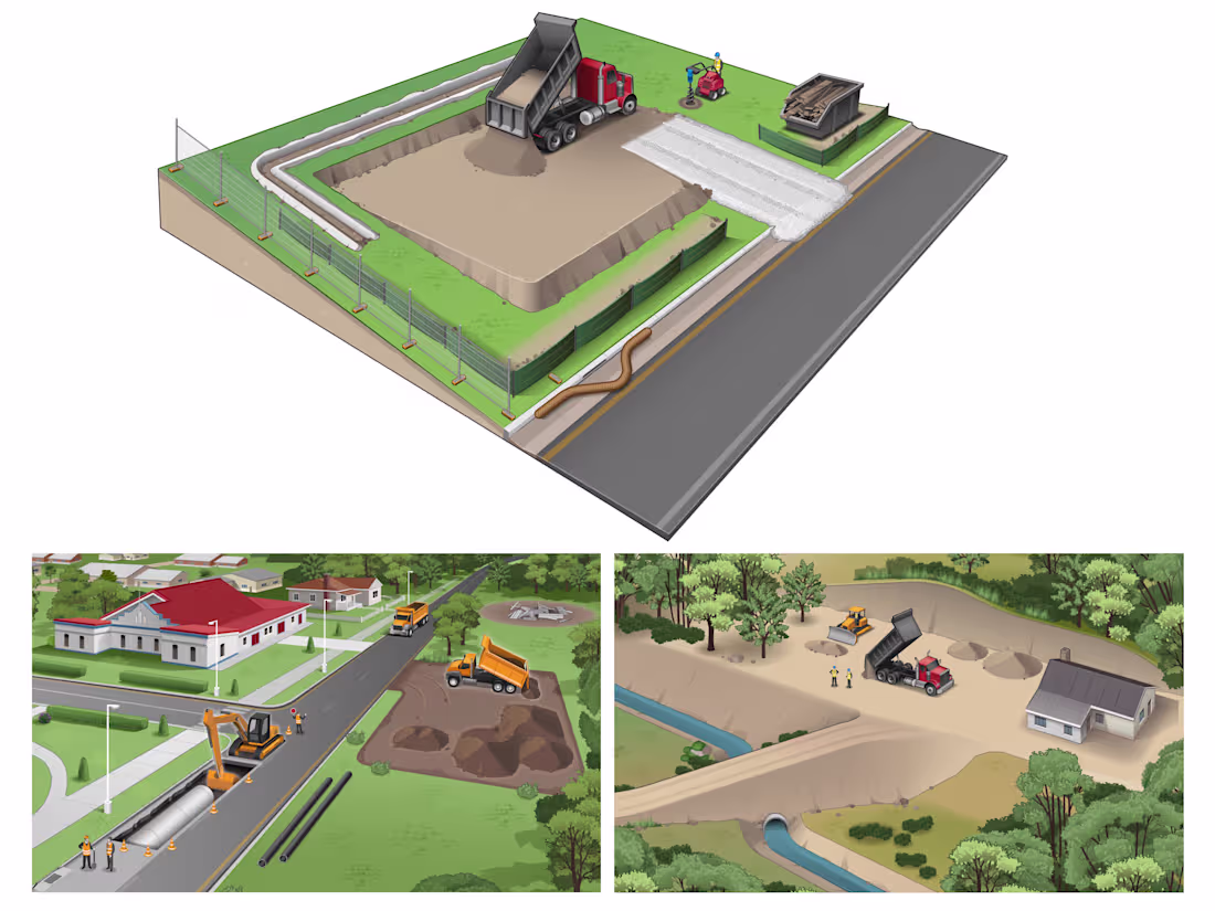 Cover image for Aerial view of construction sites