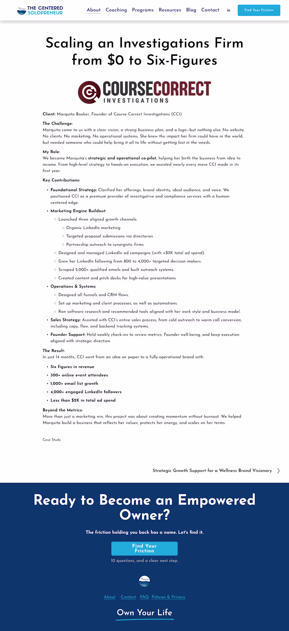 Cover image for I helped a client scale her online consulting firm from $0k ...