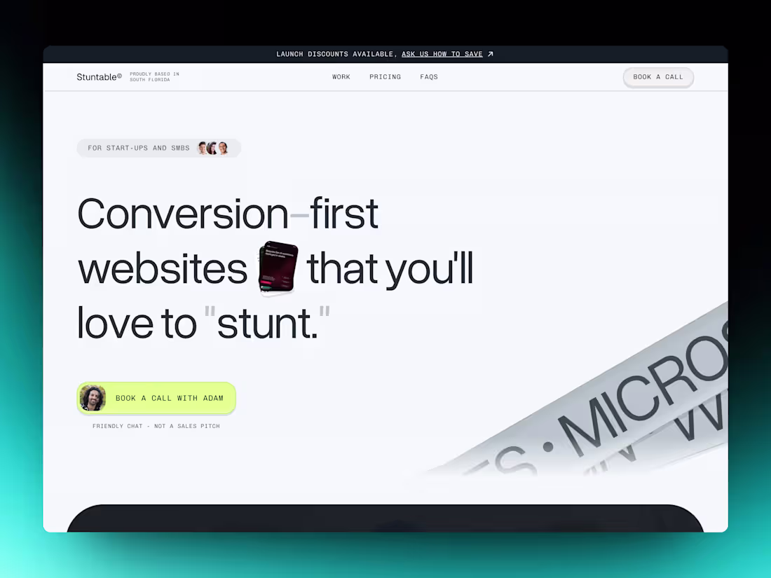 Cover image for Website for Web Design & Development Studio: Stuntable