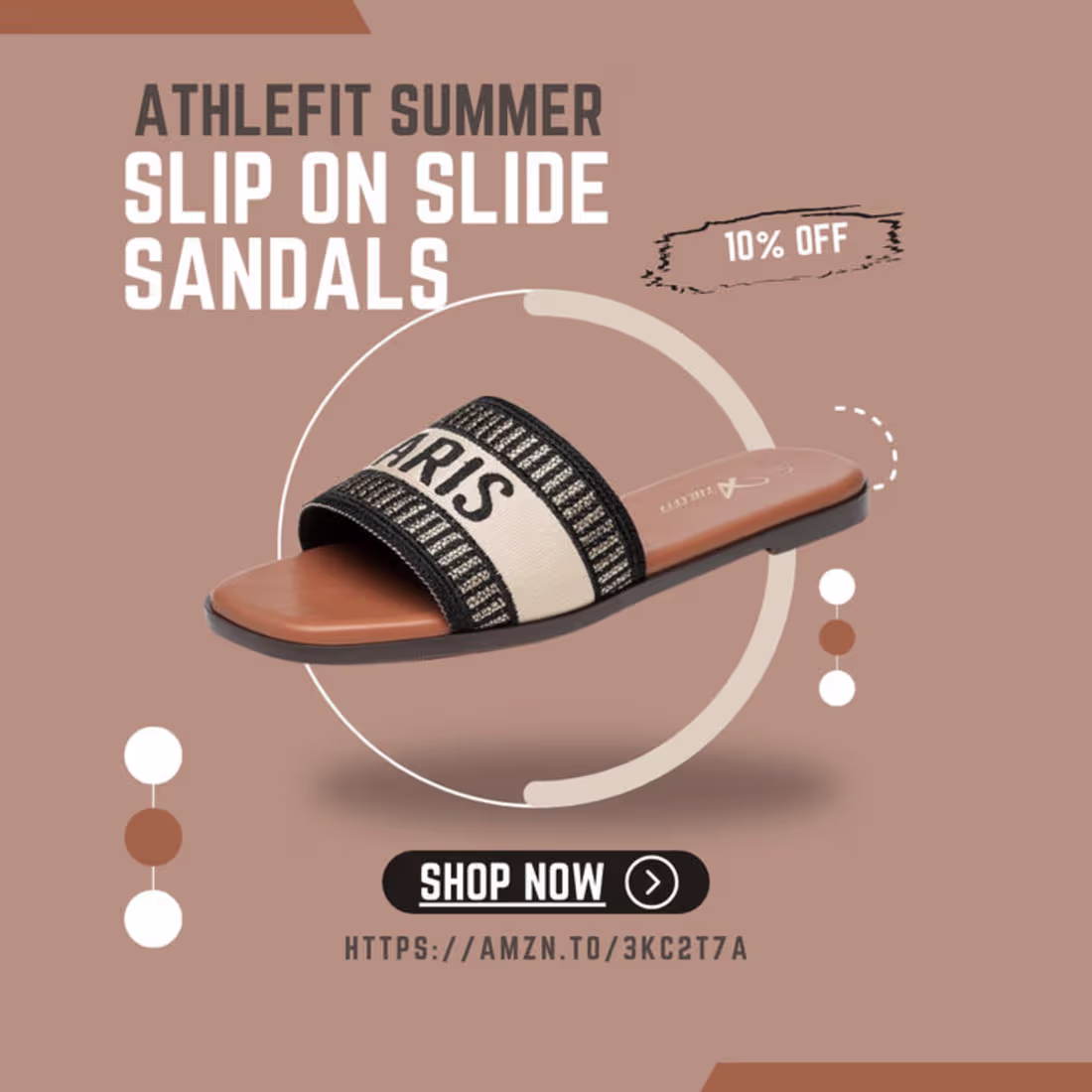 Cover image for Athlefit Summer Black Flat Sandals for Women Comfortable Slip O…