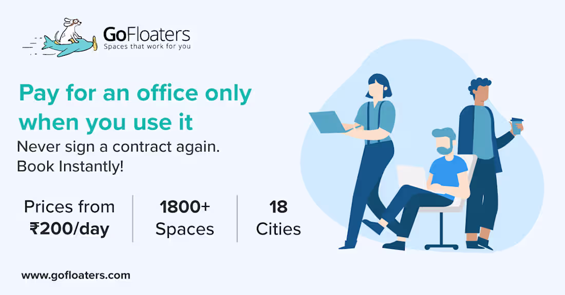 Cover image for GoFloaters: Book Coworking Spaces for work and meetings