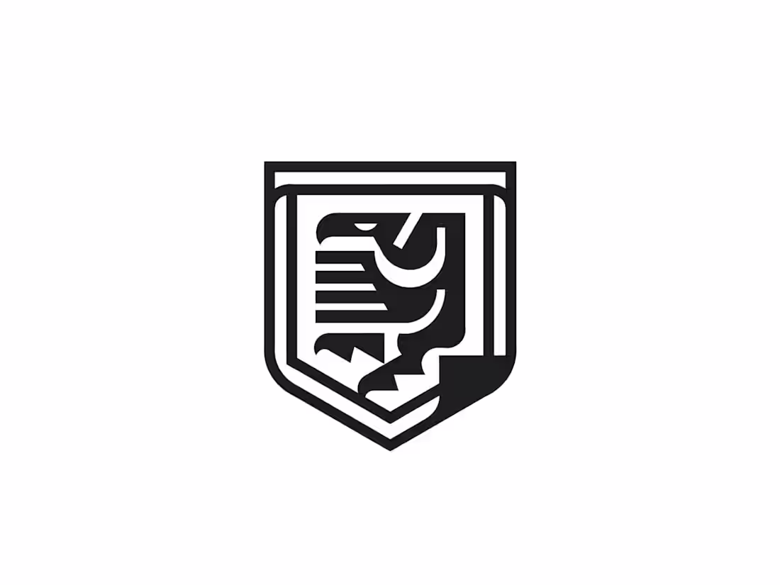 Cover image for Eagle heraldic bird shield logo captures the spirit of stren...