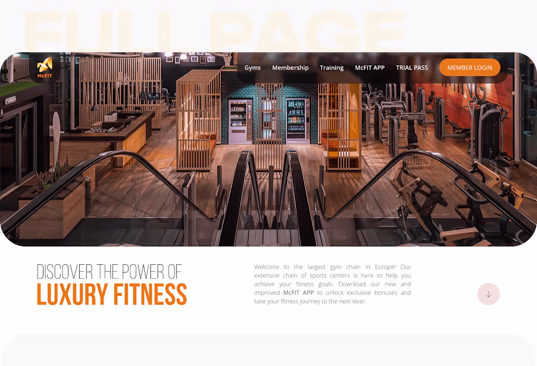 Cover image for Redesign of the website for the gym chain on Behance