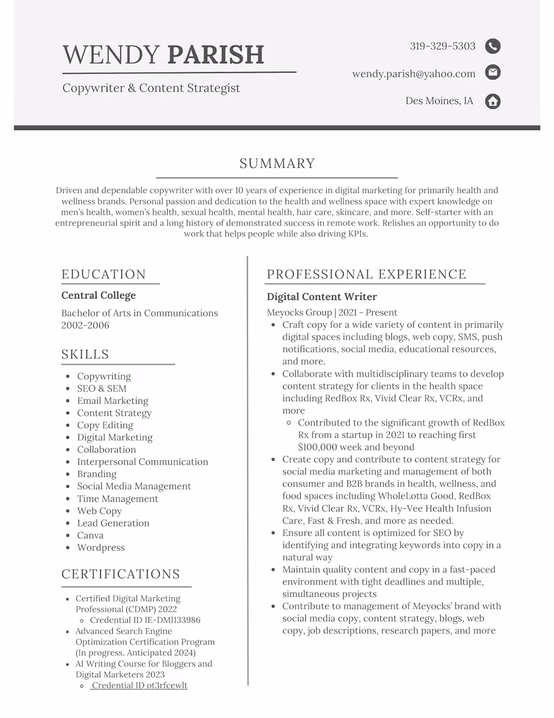 Cover image for My CV