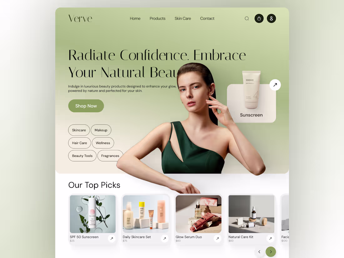 Cover image for Verve – Beauty Products Website
