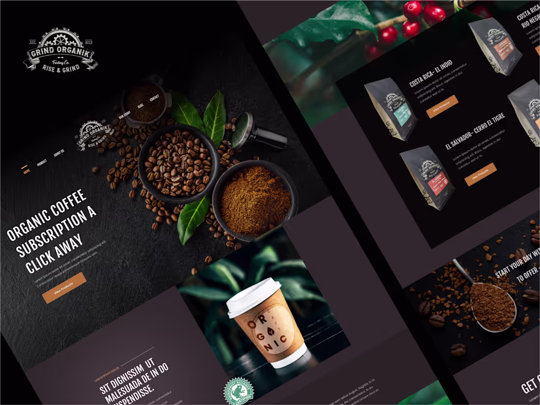 Cover image for Grind Organik Organic Coffee Design