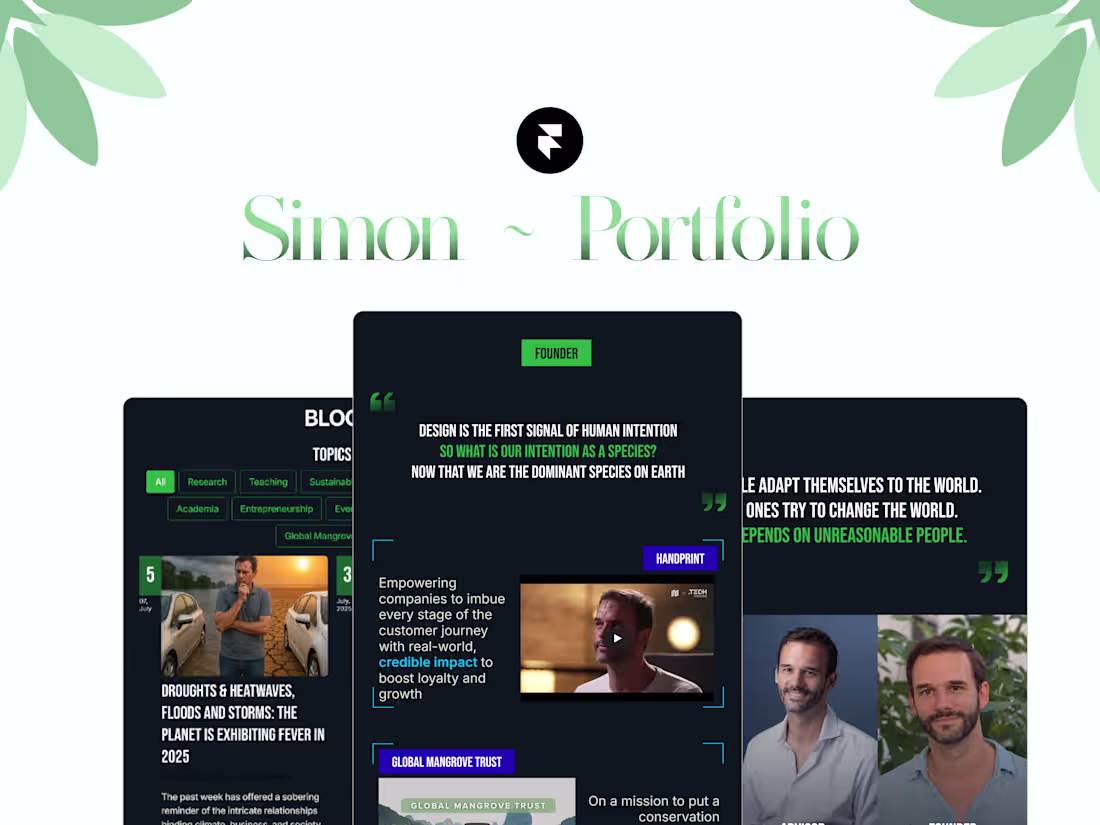 Cover image for Portfolio Website for Simon in Framer