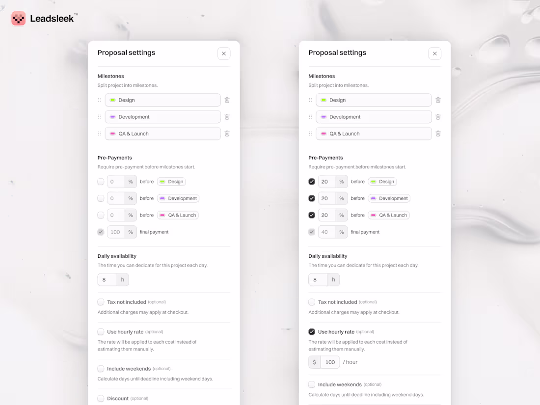 Cover image for Leadsleek.com - Customize sidebar for proposals
