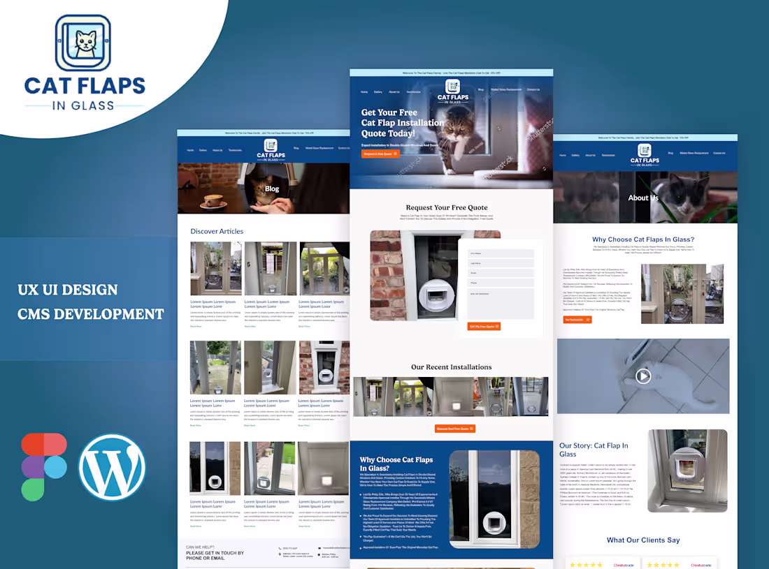 Cover image for Glass Repairing Company Website UI/UX Design & CMS Development